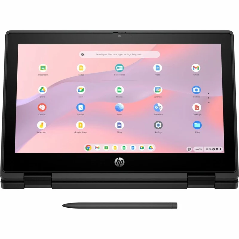 Chromebook convertible 2 en 1 HP Fortis Flip G1m 11.6" (écran tactile) - HD - Octa-core (ARM Cortex A76 + Cortex A55) - 8 Go - 64 Go de mémoire flash - Clavier anglais et français - Noir de jais - Smart Buy B61BLUT#ABL