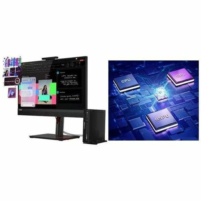 Ordinateur de bureau Lenovo ThinkCentre M70q Gen 6 13A4002AUS - Intel Core Ultra 5 235T - Technologie vPro - 32 Go - SSD 1 To - Mini - Noir 13A4002AUS