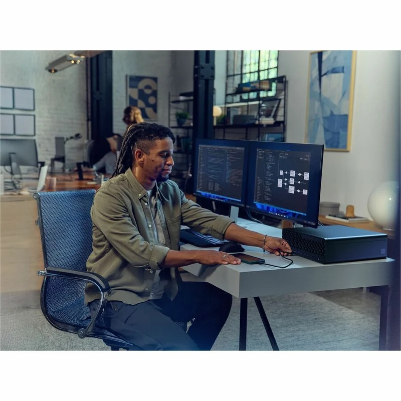 Ordinateur de bureau HP EliteDesk 8 G1i - Intel Core Ultra 7 265 - Technologie vPro - 32 Go - SSD 1 To - Compact - Jack Black BH9E8UT#ABC