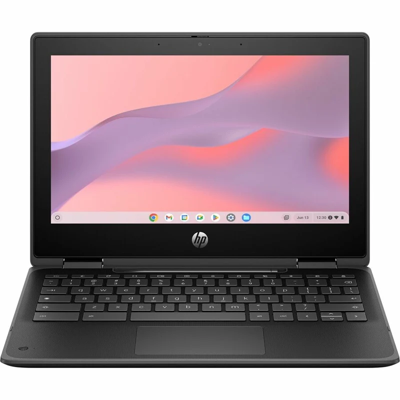 Chromebook convertible 2 en 1 robuste HP Fortis Flip G1i 11.6" avec écran tactile - HD - Intel N150 série N - 4 Go - 32 Go de mémoire flash - Clavier anglais et français - Noir de jais - Smart Buy B69PJUT#ABL