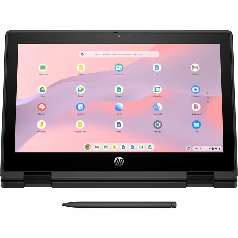 Chromebook convertible 2 en 1 HP Fortis Flip G1m 11.6" (écran tactile) - HD - Octa-core (ARM Cortex A76 + Cortex A55) - 4 Go - 32 Go de mémoire flash - Clavier anglais et français - Noir de jais - Smart Buy B61BHUT#ABL