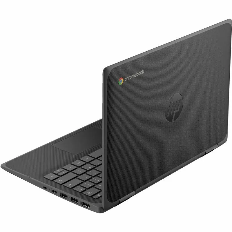 Chromebook convertible 2 en 1 robuste HP Fortis Flip G1i 11.6" avec écran tactile - HD - Intel N250 série N - 8 Go - 128 Go de mémoire flash - Clavier anglais et français - Noir de jais - Smart Buy B69PTUT#ABL