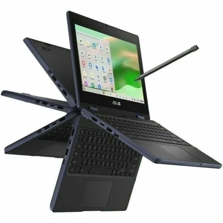 Asus Chromebook CR11 Flip CR1104F CR1104FTA-CN1464T-CA Chromebook 2 en 1 robuste et convertible avec écran tactile 11.6 pouces - HD - Intel N-Series N150 - 4 Go - 64 Go de mémoire flash - Gris minéral CR1104FTA-CN1464T-CA