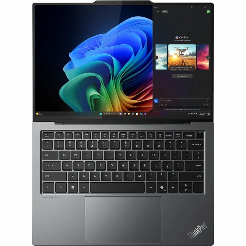 Ordinateur portable Lenovo ThinkPad X9-14 Gen 1 Aura Edition 21QA0001US, écran tactile 14 pouces Copilot+ - 2.8K - 120 Hz - Processeur Intel Core Ultra 5 226V - Plateforme Intel Evo - 16 Go - SSD 512 Go - Clavier anglais - Gris 21QA0001US