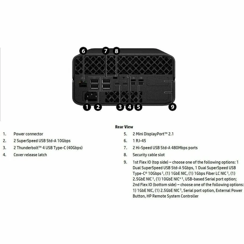 Station de travail HP Z2 Mini G1a - 1 x AMD Ryzen AI MAX PRO 385 - 64 Go - SSD 1 To - Mini PC - Noir de jais BN4F8UT#ABA