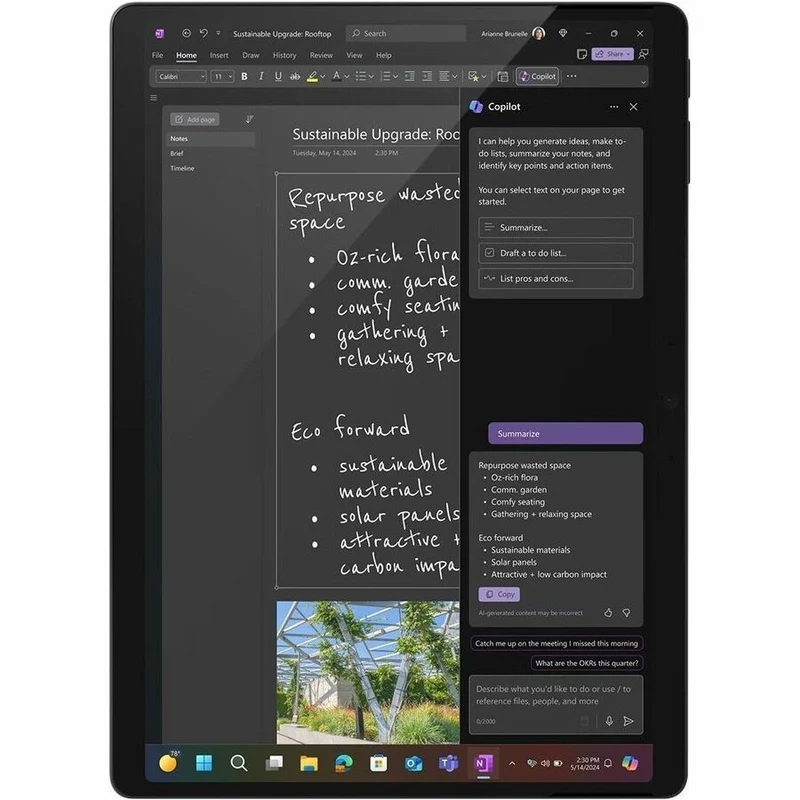 Tablette PC Microsoft Surface Pro 11 Copilot+ - 13" - Technologie vPro - 16 Go - SSD 256 Go - Windows 11 Pro - Noir EP2-20094
