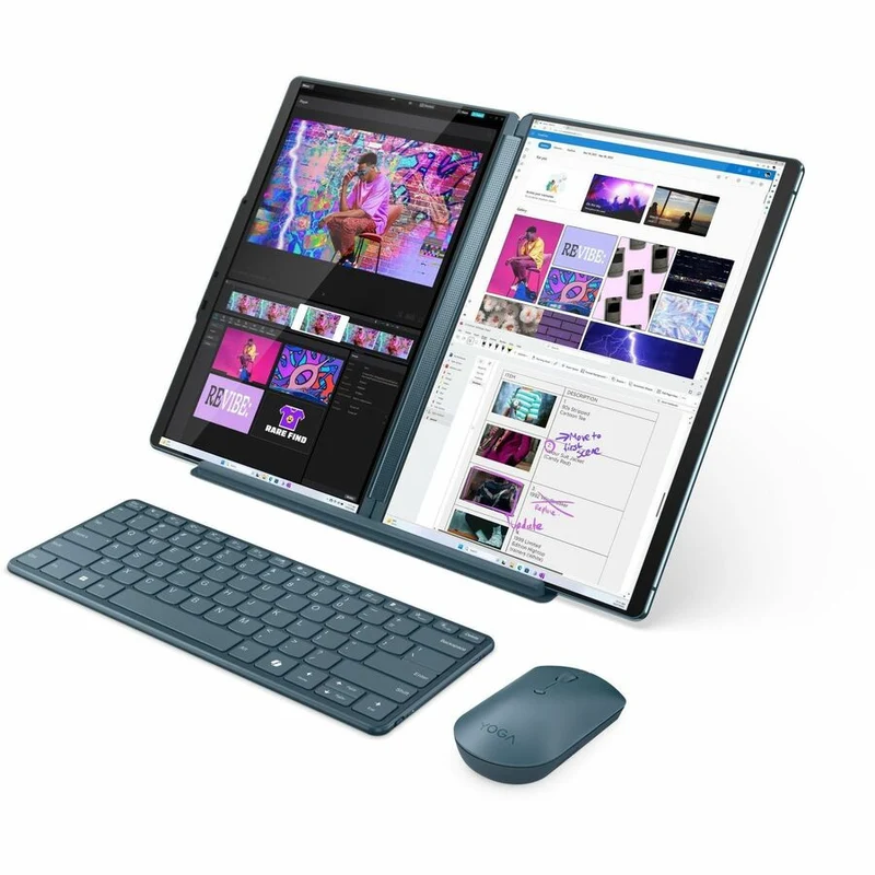 Lenovo Yoga Book 9 13IMU9 83FF0003CF Ordinateur portable 13.3 en 2 convertible avec écran tactile 1" - 2.8K - Intel Core Ultra 7 155U - Plateforme Intel Evo - 16 Go - SSD 1 To - Clavier français et anglais - Bleu sarcelle 83FF0003CF