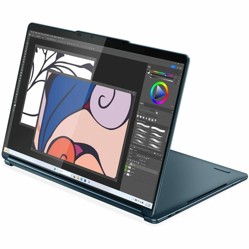Lenovo Yoga Book 9 13IMU9 83FF0003CF Ordinateur portable 13.3 en 2 convertible avec écran tactile 1" - 2.8K - Intel Core Ultra 7 155U - Plateforme Intel Evo - 16 Go - SSD 1 To - Clavier français et anglais - Bleu sarcelle 83FF0003CF