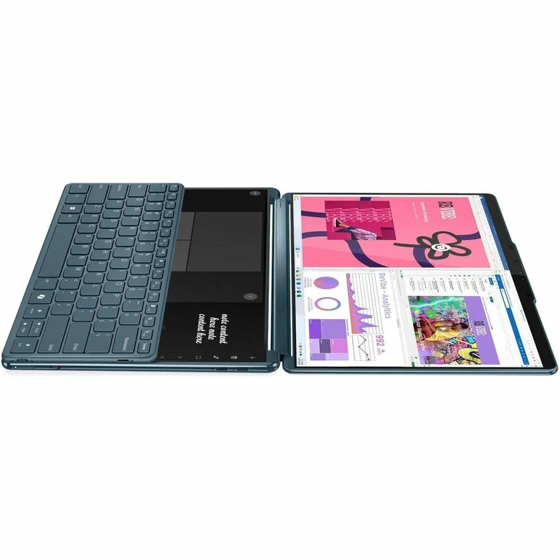 Lenovo Yoga Book 9 13IMU9 83FF0003CF Ordinateur portable 13.3 en 2 convertible avec écran tactile 1" - 2.8K - Intel Core Ultra 7 155U - Plateforme Intel Evo - 16 Go - SSD 1 To - Clavier français et anglais - Bleu sarcelle 83FF0003CF