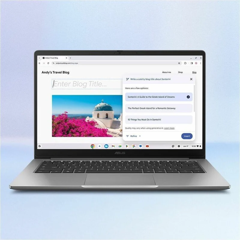 Asus Chromebook CX1405 CX1405CTA-DS31-CB Chromebook 14" - Full HD - Intel Core 3 N355 - 8 Go - 128 Go de mémoire flash - Clavier anglais et français - Gris roche CX1405CTA-DS31-CB