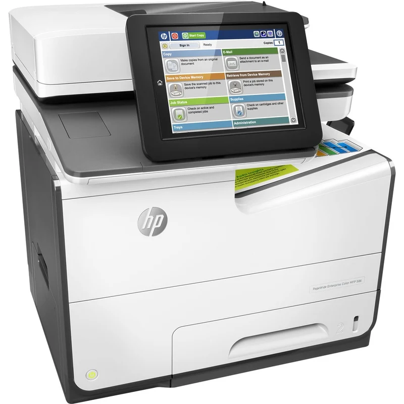 Imprimante multifonction HP PageWide 586 586dn Page Wide Array - Copieur/Scanner couleur - Impression couleur 50 ppm mono/50 ppm - Impression 2400 x 1200 - Impression recto verso automatique - 80000 550 pages par mois - 600 feuilles d'entrée - Scanner couleur - 1 numérisation optique - Gigabit Ethernet G39WXNUMXA #BGJ