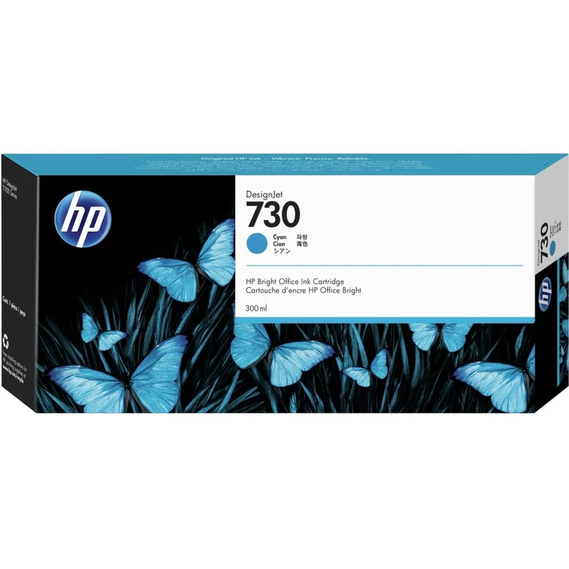 Cartouche d'encre jet d'encre HP 730 d'origine à haut rendement - Pack cyan P2V68A