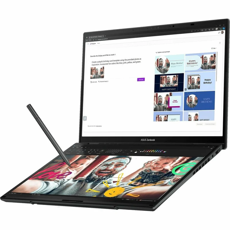 Asus ZenBook Duo UX8406 UX8406MA-DS71T-CA Ordinateur portable 14 en 2 1" tactile détachable - WUXGA - Intel Core Ultra 7 155H - Plateforme Intel Evo - 16 Go - SSD 1 To - Clavier anglais - Gris Inkwell UX8406MA-DS71T-CA