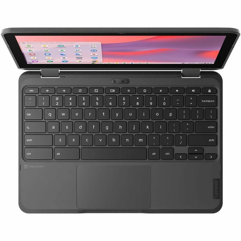 Chromebook Lenovo 500e Gen 4s 83L40001US 11.6" tactile convertible 2 en 1 - HD - Intel N-Series N100 - 8 Go - 64 Go de mémoire flash - Clavier anglais - Gris 83L40001US
