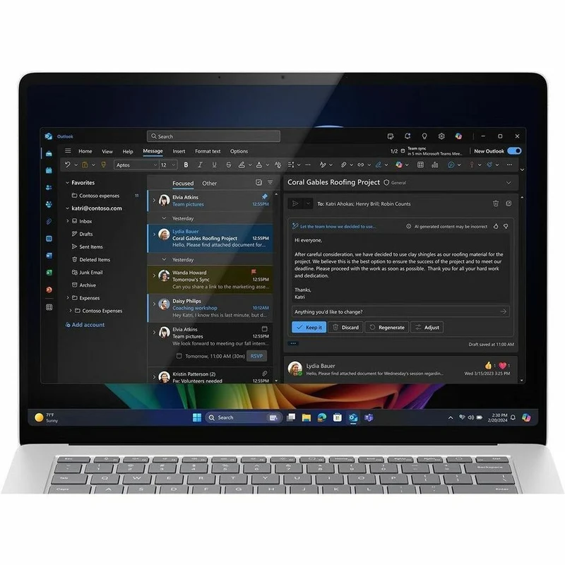 Microsoft Surface Laptop 7 15" Copilot+, écran tactile, processeur Intel Core Ultra 7, 32 Go, SSD 1 To, clavier anglais, platine EP2-21506