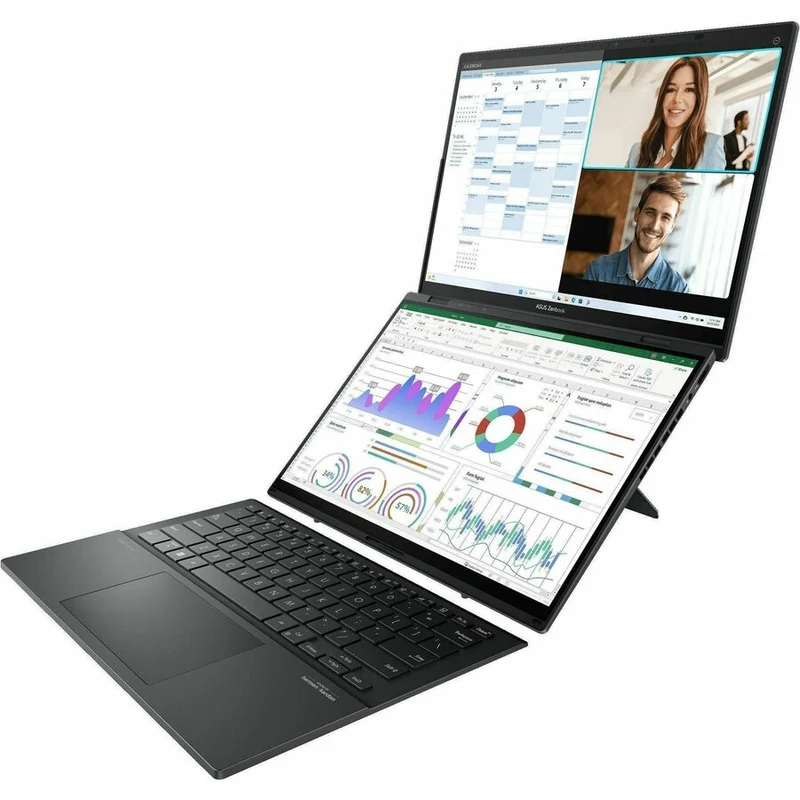 Asus ZenBook Duo UX8406 UX8406CA-DS91T-CA Ordinateur portable 14 en 2 1" tactile détachable - Full HD - Intel Core Ultra 9 285H - Plateforme Intel Evo - 16 Go - SSD 1 To - Clavier anglais - Gris Inkwell UX8406CA-DS91T-CA