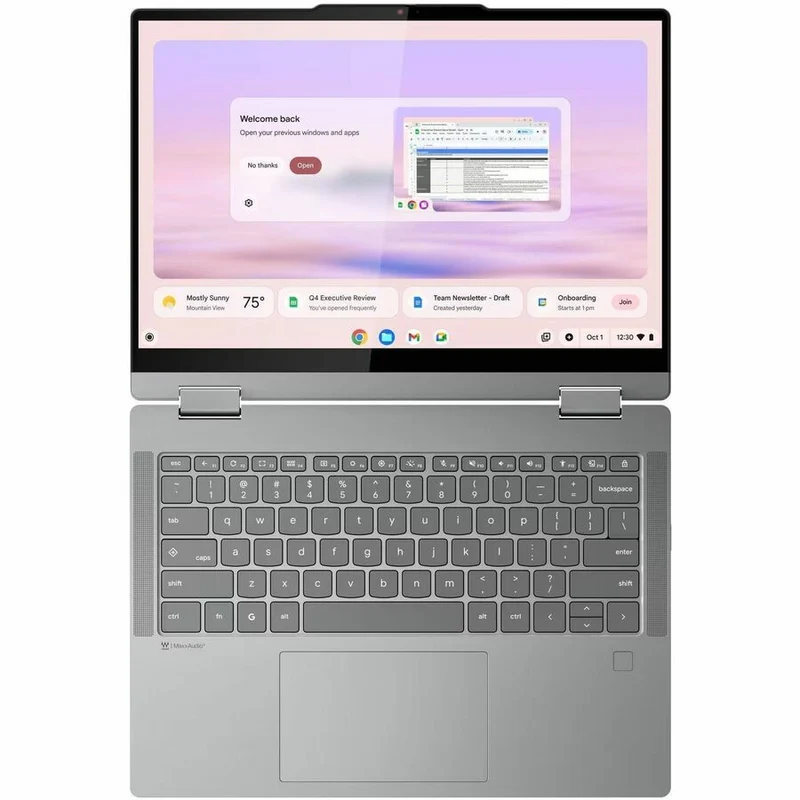 Lenovo 14IRU10 83LL000LUS Chromebook 14 en 2 convertible 1" avec écran tactile - WUXGA - Intel Core 5 120U - 8 Go - SSD 256 Go - Clavier anglais - Gris Luna 83LL000LUS
