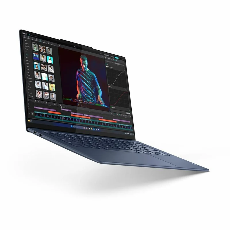 Ordinateur portable Lenovo Yoga Slim 7 14Q8X9 83ED0002CF 14.5" avec écran tactile Copilot+ - 3K - Qualcomm Snapdragon X Elite X1E-78-100 - 16 Go - SSD 512 Go - Clavier français et anglais - Bleu cosmique 83ED0002CF