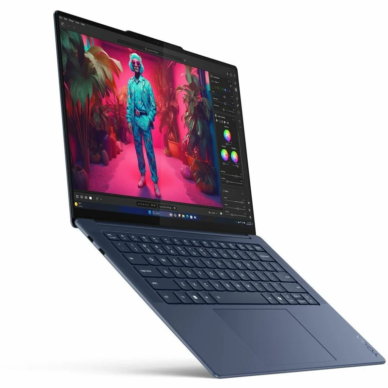 Ordinateur portable Lenovo Yoga Slim 7 14Q8X9 83ED0002CF 14.5" avec écran tactile Copilot+ - 3K - Qualcomm Snapdragon X Elite X1E-78-100 - 16 Go - SSD 512 Go - Clavier français et anglais - Bleu cosmique 83ED0002CF