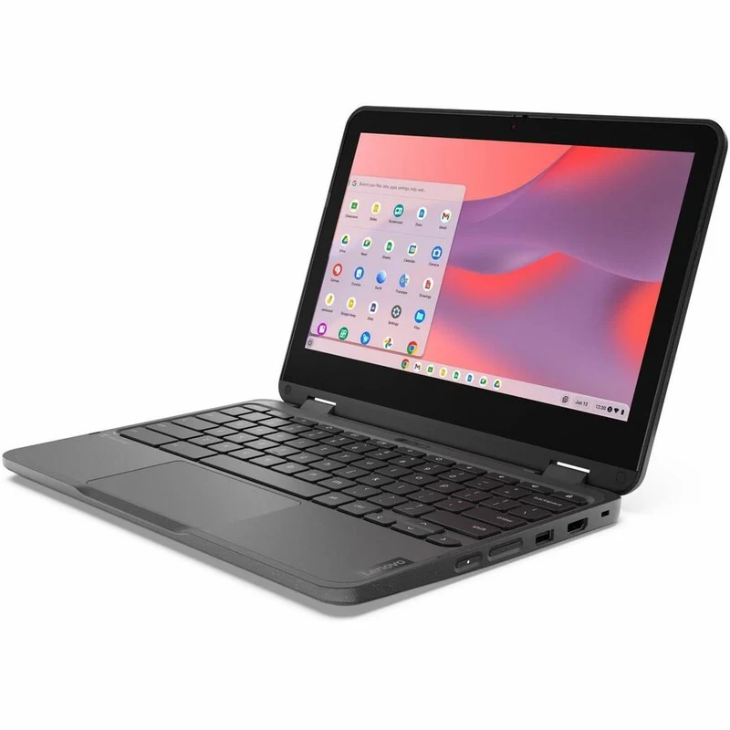 Chromebook Lenovo 500e Gen 4s 83L40000US 11.6" tactile convertible 2 en 1 - HD - Intel N-Series N100 - 4 Go - 64 Go de mémoire flash - Clavier anglais - Gris 83L40000US