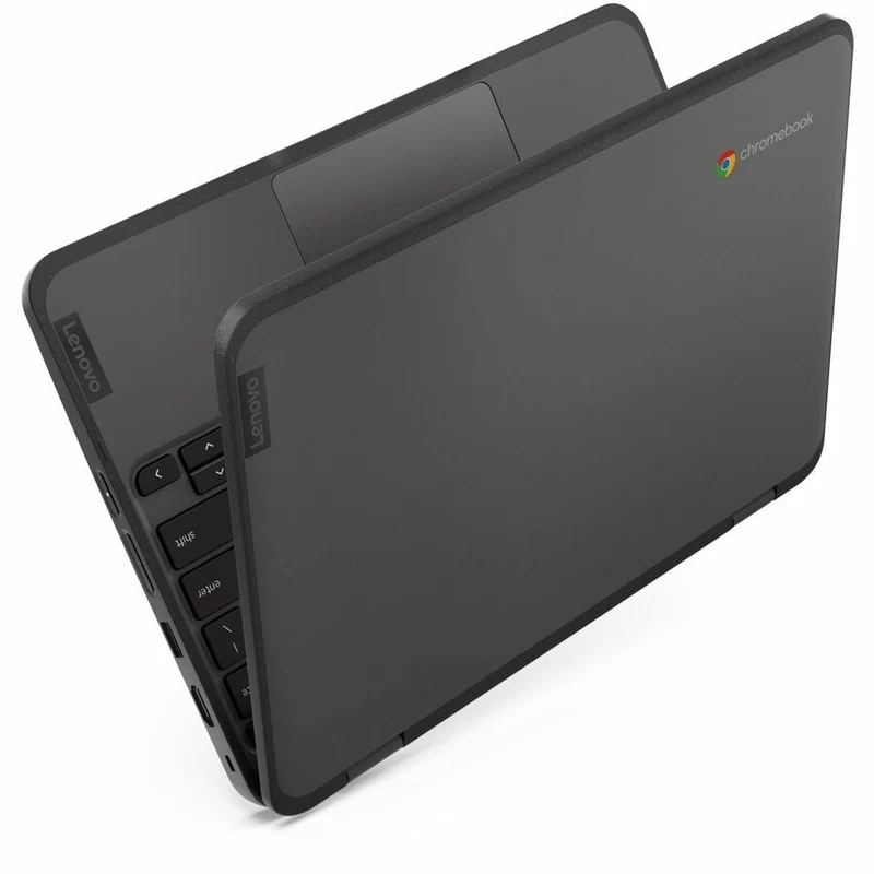 Chromebook Lenovo 500e Gen 4s 83L40000US 11.6" tactile convertible 2 en 1 - HD - Intel N-Series N100 - 4 Go - 64 Go de mémoire flash - Clavier anglais - Gris 83L40000US