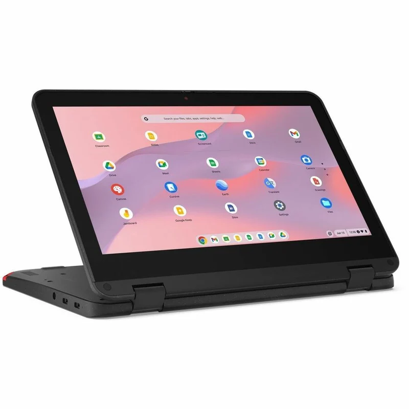Chromebook Lenovo 500e Gen 4s 83N80001US 11.6" tactile convertible 2 en 1 - HD - Intel N-Series N250 - 8 Go - 64 Go de mémoire flash - Clavier anglais - Gris 83N80001US