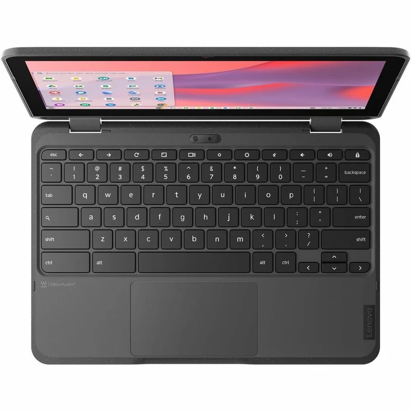 Chromebook Lenovo 500e Gen 4s 83N80001US 11.6" tactile convertible 2 en 1 - HD - Intel N-Series N250 - 8 Go - 64 Go de mémoire flash - Clavier anglais - Gris 83N80001US