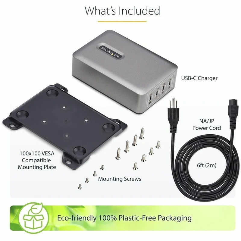 Chargeur USB-C multi-appareils StarTech.com 4 ports, 240 W au total, port unique 140 W EPR, ports à verrouillage par vis, idéal pour les salles de conférence 424DNA-USB-C-CHARGER
