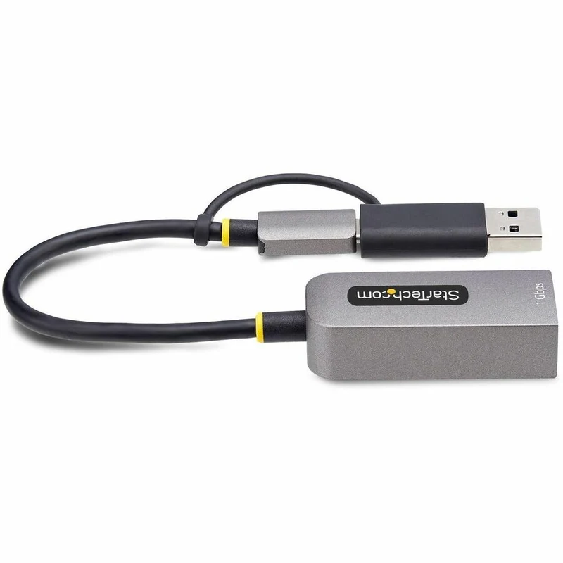 Adaptateur USB-C vers Ethernet StarTech.com avec clé USB-A, 10/100/1000 Mbit/s, adaptateur réseau USB 3.0 vers Gigabit, Windows/Mac/Linux C21GA-USB-ETHERNET