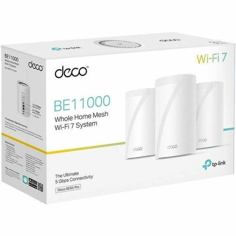 Routeur sans fil Ethernet TP-Link Deco BE65 Pro Wi-Fi 7 IEEE 802.11 a/b/g/n/ac/ax/be (pack de 65)