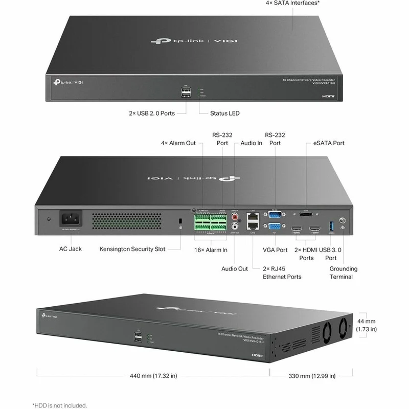 Enregistreur vidéo réseau TP-Link VIGI 16 canaux VIGI NVR4016H