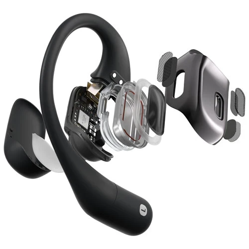 Casque stéréo Bluetooth Shokz OpenComm2 avec micro antibruit et conduction osseuse - Étanche IP55 - 16 h d'autonomie en conversation - Noir cosmique C120-AN-BK-CA-326