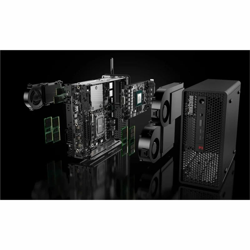 Station de travail Lenovo ThinkStation P3 Ultra 30HA0064CA - 1 x Intel Core i7 14e génération i7-14700 - Technologie vPro - 16 Go - SSD 512 Go - Ultra petite - Noir 30HA0064CA