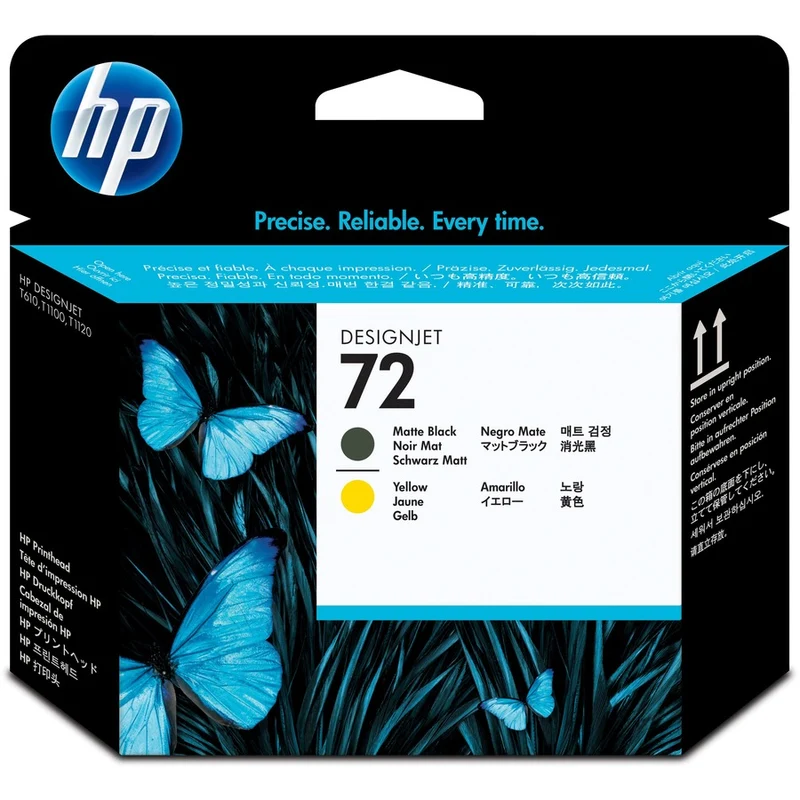Tête d'impression à jet d'encre d'origine HP 72 (C9384A) - Pack individuel - Noir mat, jaune - 1 pièce C9384A