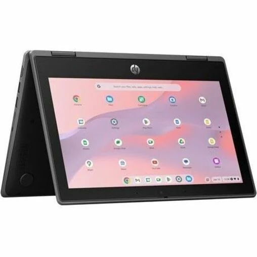 Chromebook convertible 360 en 5 robuste à écran tactile HP Fortis x11.6 G2 1" - HD - Intel N-Series N100 - 4 Go - Mémoire flash 32 Go - Clavier bilingue - Jack Black 9R395UT#ABL