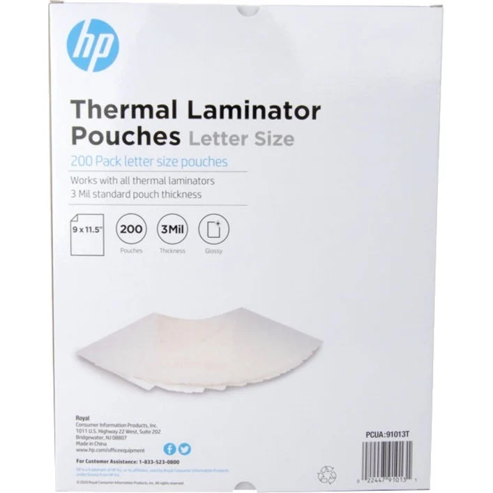 Pochettes format lettre pour plastifieuse HP S200 91013T