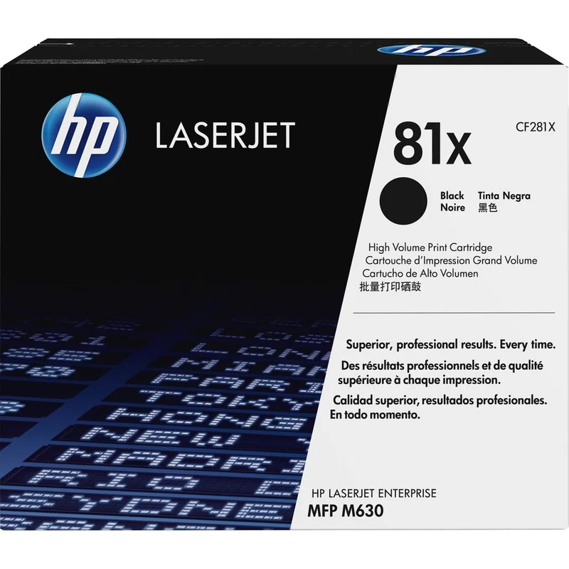 Cartouche de toner laser HP 81X (CF281X) d'origine à haut rendement - Paquet unique - Noir - 1 de chaque CF281X