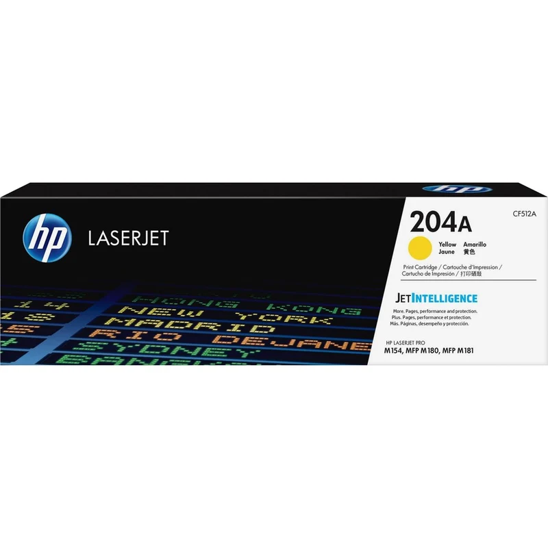 Cartouche de toner laser HP 204A (CF512A) d'origine à rendement standard - Jaune - 1 unité CF512A