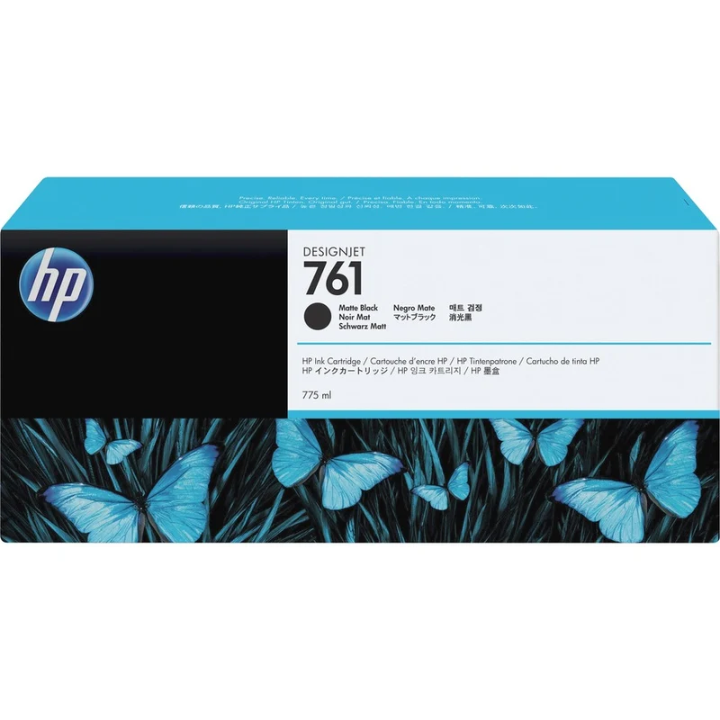 Cartouche d'encre à jet d'encre d'origine HP 761 (CM997A) - Paquet unique - Noir mat - 1 unité CM997A