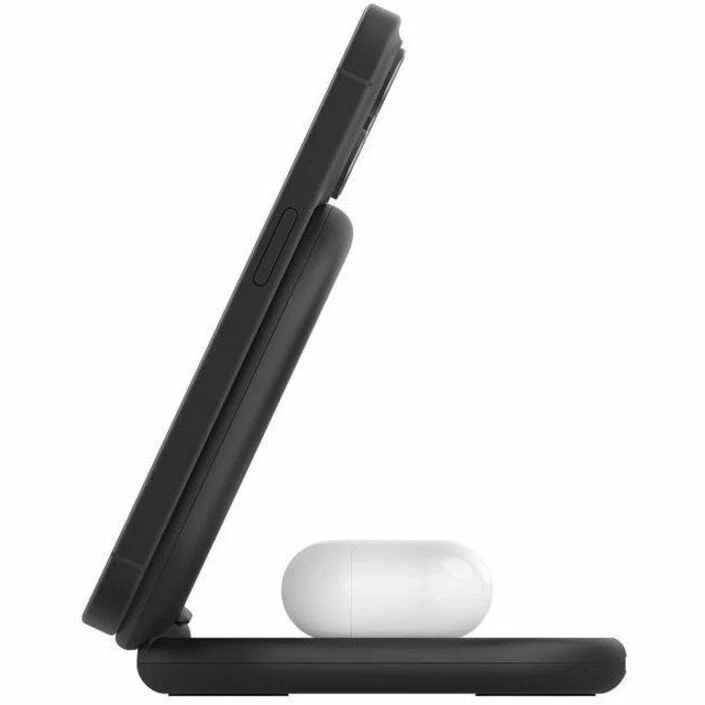 Chargeur sans fil pliable magnétique 2-en-1 Belkin BoostCharge avec Qi2 15 W WIZ028TTBK