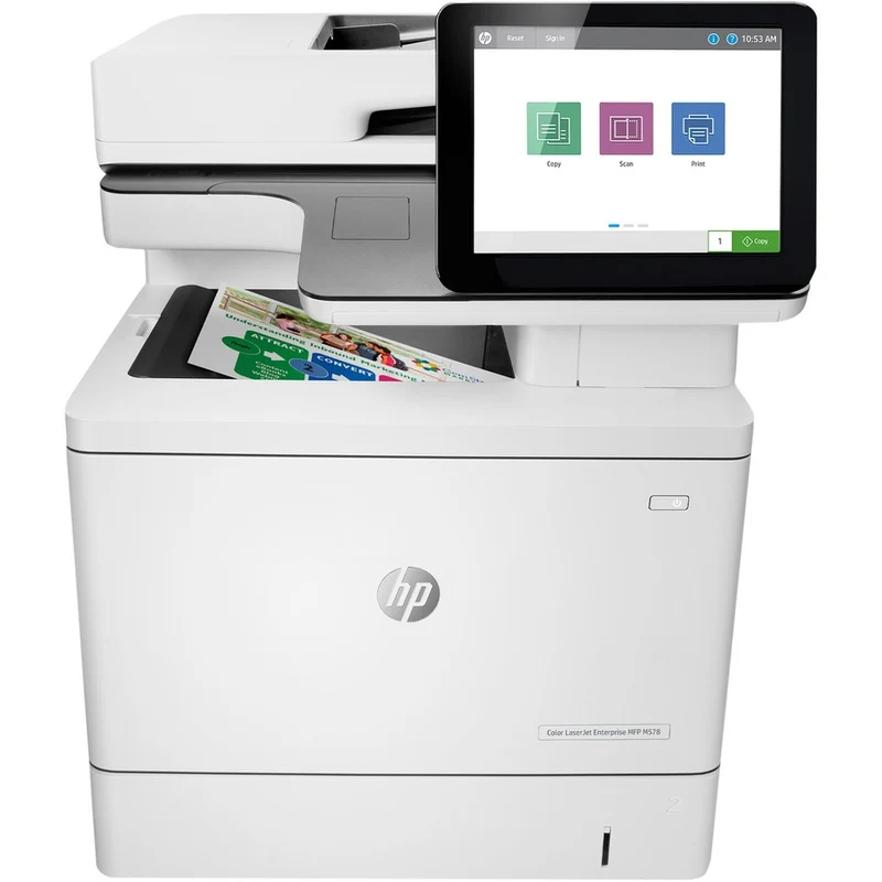 Imprimante multifonction laser HP LaserJet M578 M578dn-copieur/scanner couleur-40 ppm impression monochrome/couleur-impression 1200 x 1200-impression recto verso automatique-80000 pages par mois-650 feuilles entrée-scanner couleur-600 numérisation optique-Gigabit Ethernet 7ZU85A#BGJ