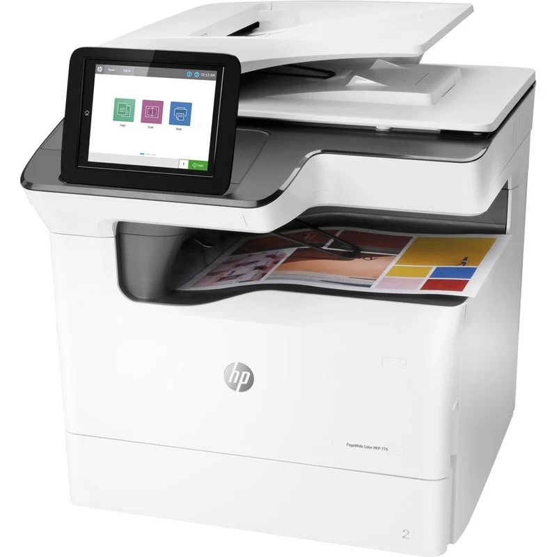 Imprimante multifonction HP 779 779dn Page Wide Array - Copieur/Scanner couleur - Impression monochrome/couleur 65 ppm - Impression 2400 x 1200 - Impression recto verso automatique - 100000 650 pages par mois - 600 feuilles d'entrée - Scanner couleur - 4 numérisation optique - Gigabit Ethernet 45PZ1A#BXNUMXH