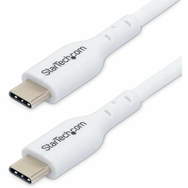 StarTech.com Câble de charge USB-C blanc de 1 m (3.3 pi), cordon de chargeur USB 2.0 Type-C pour ordinateur portable, alimentation 60 W, gaine TPE, câble de transfert de données USB2CC1MNCWHE