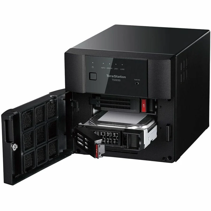 NAS de bureau BUFFALO TeraStation 3230DN à 2 baies, disque dur 8 To (2 x 4 To) inclus, iSCSI 2.5 GBE, conforme TAA TS3230DN0802