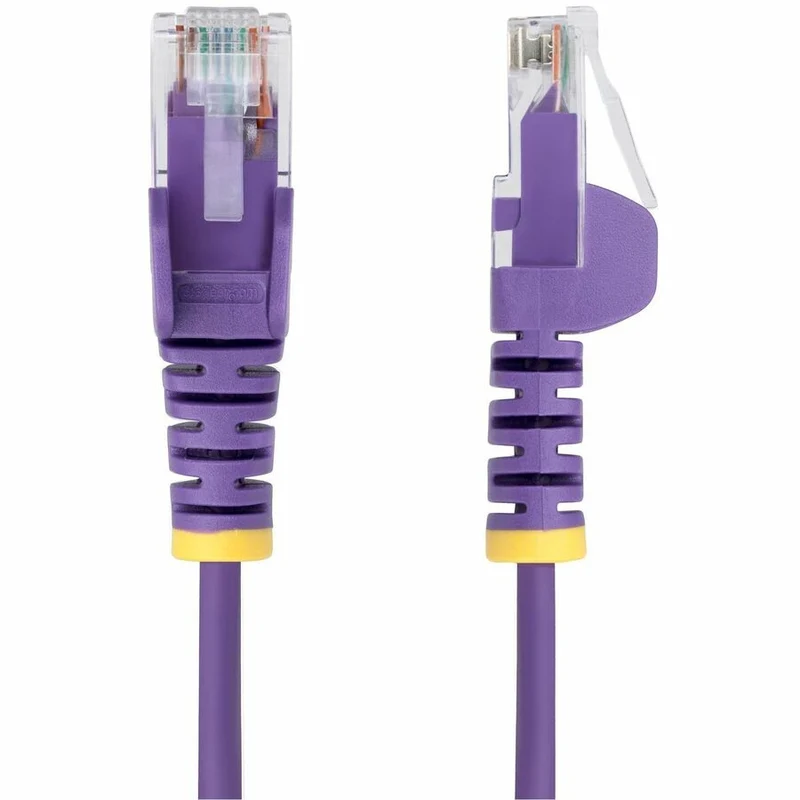 StarTech.com Câble Ethernet CAT5 fin violet de 6 m, RJ45 fin sans accroc, UTP, LSZH, cuivre nu 28 AWG, cordon de raccordement réseau fin, testé Fluke N6PAT5PLS