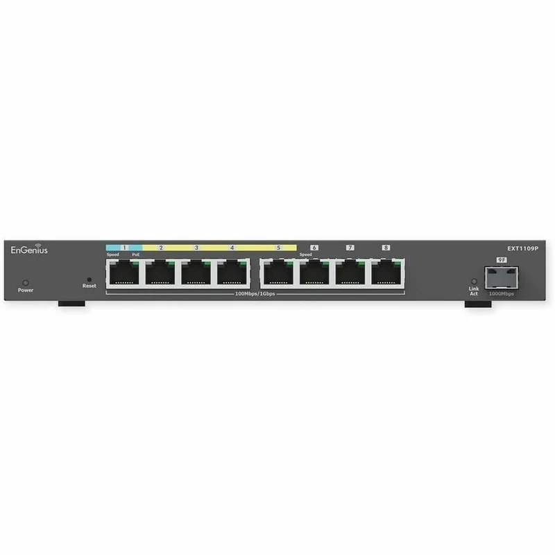 Extendeur de commutateur EnGenius 3xGE, 4xGE PoE, 1xGE PD avec 1 port SFP EXT1109P