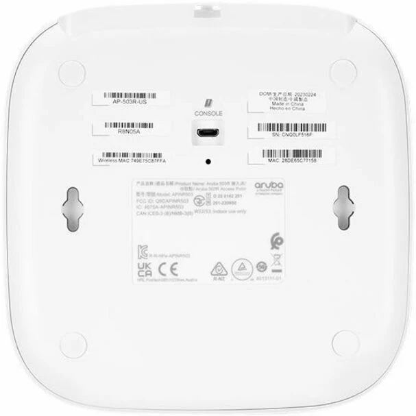 Point d'accès sans fil double bande Aruba AP-503R IEEE 802.11 a/b/g/n/ac/ax 1.49 Gbit/s - Intérieur R8N04A#ABA