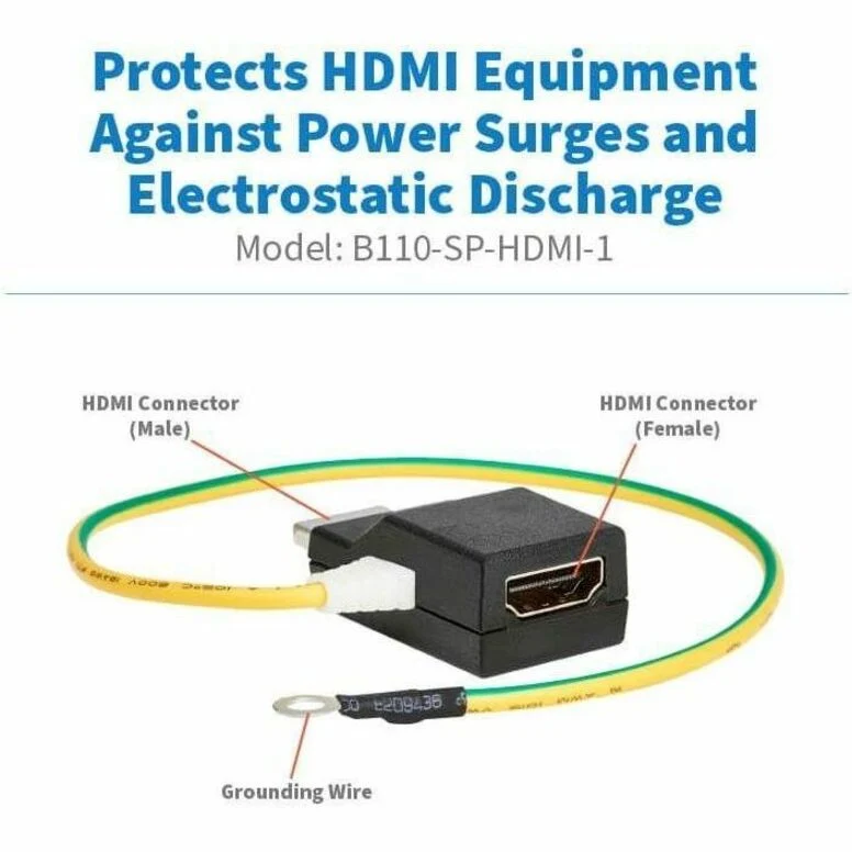 Parasurtenseur HDMI en ligne Tripp Lite série – 4K 60 Hz, HDCP, conforme CEI, TAA B110-SP-HDMI-1