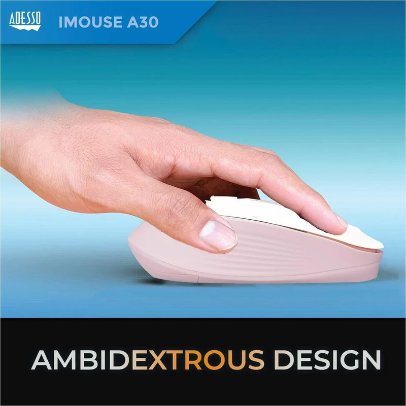 Souris sans fil Adesso iMouse A30P avec bouton de raccourci AI CoPilot (rose) IMOUSE-A30P