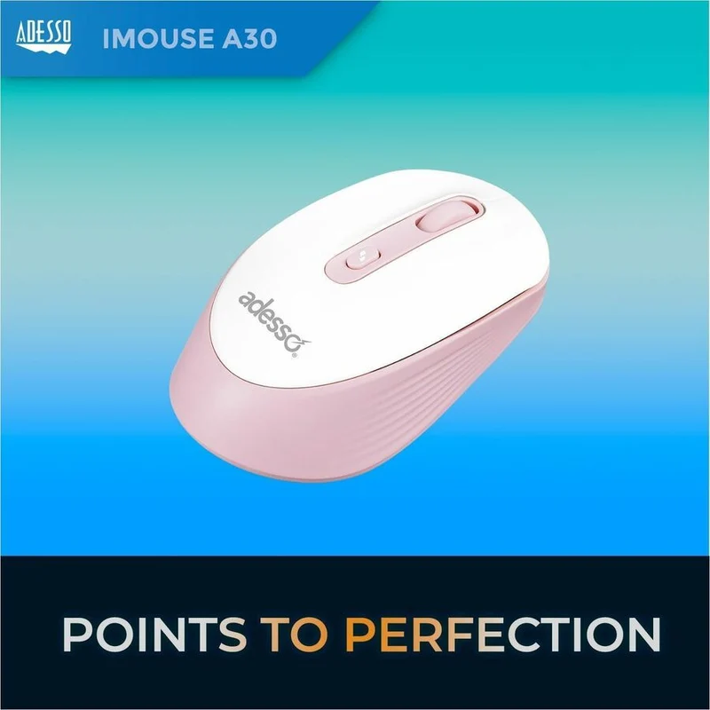 Souris sans fil Adesso iMouse A30P avec bouton de raccourci AI CoPilot (rose) IMOUSE-A30P